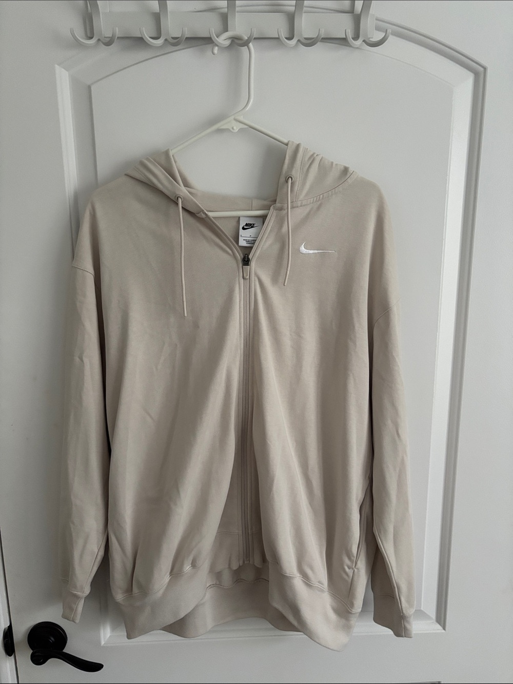 Nike Sportswear Oversized Full Zip Hoodie Women's Small Light Brown DM6415-104